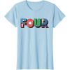 imageMarvel Super Heroes Avengers Numbers 4 Fourth 4th Birthday TShirtBaby Blue