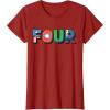 imageMarvel Super Heroes Avengers Numbers 4 Fourth 4th Birthday TShirtCranberry Red