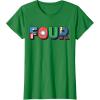 imageMarvel Super Heroes Avengers Numbers 4 Fourth 4th Birthday TShirtKelly Green