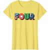 imageMarvel Super Heroes Avengers Numbers 4 Fourth 4th Birthday TShirtLemon Yellow