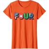 imageMarvel Super Heroes Avengers Numbers 4 Fourth 4th Birthday TShirtOrange