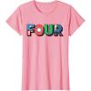 imageMarvel Super Heroes Avengers Numbers 4 Fourth 4th Birthday TShirtPink