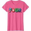 imageMarvel Super Heroes Avengers Numbers 4 Fourth 4th Birthday TShirtPink Heather