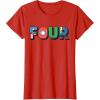 imageMarvel Super Heroes Avengers Numbers 4 Fourth 4th Birthday TShirtRed