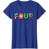 imageMarvel Super Heroes Avengers Numbers 4 Fourth 4th Birthday TShirtRoyal Blue