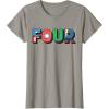 imageMarvel Super Heroes Avengers Numbers 4 Fourth 4th Birthday TShirtSlate Grey