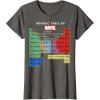 imageMarvel Ultimate Periodic Table Of Elements Graphic Short Sleeve TShirt Black SmallAsphalt Grey