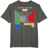 imageMarvel Ultimate Periodic Table Of Elements Graphic Short Sleeve TShirt Black SmallAsphalt Grey