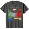 imageMarvel Ultimate Periodic Table Of Elements Graphic Short Sleeve TShirt Black SmallAsphalt Grey