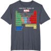 imageMarvel Ultimate Periodic Table Of Elements Graphic Short Sleeve TShirt Black SmallHeather Blue