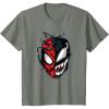 imageKids Marvel SpiderMan Classic Venom Peter Parker Split Mask TShirtOlive Heather
