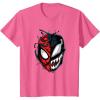 imageKids Marvel SpiderMan Classic Venom Peter Parker Split Mask TShirtPink Heather