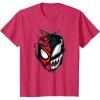 imageKids Marvel SpiderMan Classic Venom Peter Parker Split Mask TShirtRed Heather