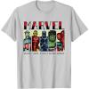 imageMarvel Avengers and SpiderMan Super Hero Real Names Retro TShirtSilver Grey