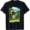 imageMarvel Comics Deadpool Neon Swirl Zombie Skull TShirtBlack