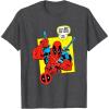imageMarvel Comics Deadpool Retro Comic Panel Pose TShirtDark Heather Grey