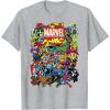 imageMarvel Comics Retro Classic Avengers Heroes Group Shot TShirtHeather Grey