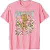 imageMarvel Guardians Of The Galaxy Groot Floral Dance Poster TShirtPink