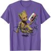 imageMarvel Guardians Of The Galaxy Vol 2 Groot Tape Portrait TShirtPurple Heather