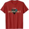 imageMarvel Iron Heart Metallic HeartShaped Logo TShirtCranberry Red