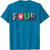 imageMarvel Super Heroes Avengers Numbers 4 Fourth 4th Birthday TShirtSapphire Blue