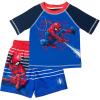 imageMarvel UPF 50 Pullover Rash Guard and Swim Trunks Outfit Set Toddler to Big Kid Sizes 2T  1820Spiderman Blue