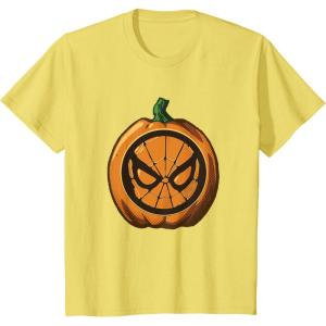 imageKids Marvel Comics Retro Classic Halloween SpiderMan Pumpkin TShirtLemon Yellow
