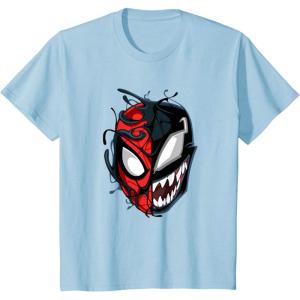 imageKids Marvel SpiderMan Classic Venom Peter Parker Split Mask TShirtBaby Blue
