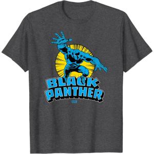 imageMarvel  Black Panther Character Logo TShirtDark Heather Grey
