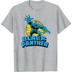 imageMarvel  Black Panther Character Logo TShirtHeather Grey