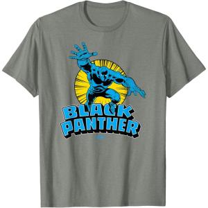 imageMarvel  Black Panther Character Logo TShirtOlive Heather