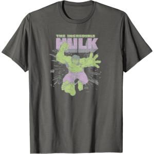 imageMarvel  HULK Retro Faded Style TShirtAsphalt Grey