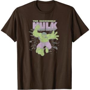 imageMarvel  HULK Retro Faded Style TShirtBrown