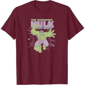 imageMarvel  HULK Retro Faded Style TShirtBurgundy