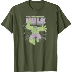 imageMarvel  HULK Retro Faded Style TShirtOlive Green