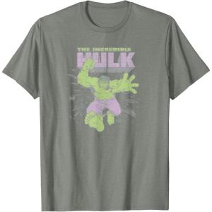 imageMarvel  HULK Retro Faded Style TShirtOlive Heather