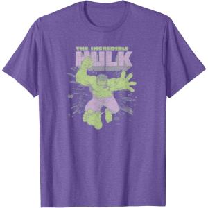 imageMarvel  HULK Retro Faded Style TShirtPurple Heather
