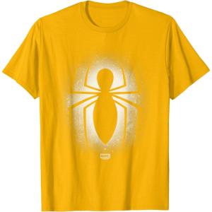 imageMarvel  SpiderMan Spray Stencil Logo Icon TShirtGolden Yellow