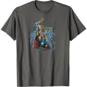 imageMarvel  The Mighty THOR Classic Rock Vibe TShirtAsphalt Grey