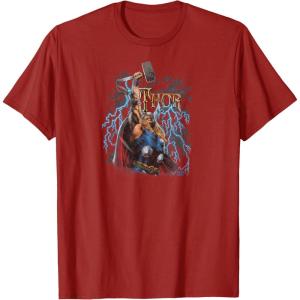 imageMarvel  The Mighty THOR Classic Rock Vibe TShirtCranberry Red