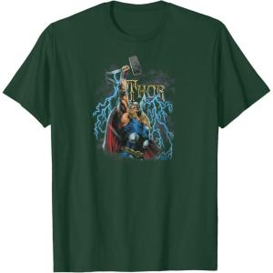 imageMarvel  The Mighty THOR Classic Rock Vibe TShirtDark Green