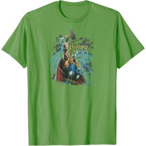 imageMarvel  The Mighty THOR Classic Rock Vibe TShirtGrass Green