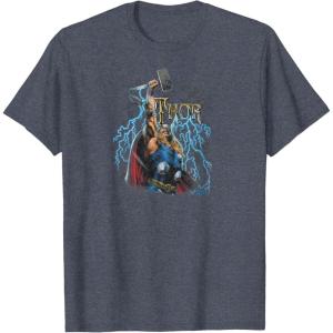 imageMarvel  The Mighty THOR Classic Rock Vibe TShirtHeather Blue