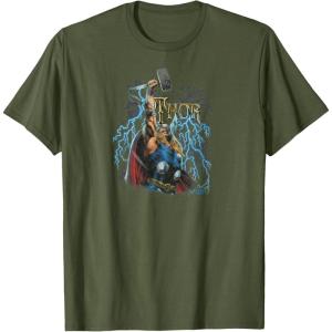 imageMarvel  The Mighty THOR Classic Rock Vibe TShirtOlive Green