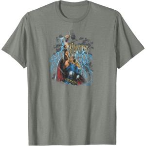 imageMarvel  The Mighty THOR Classic Rock Vibe TShirtOlive Heather