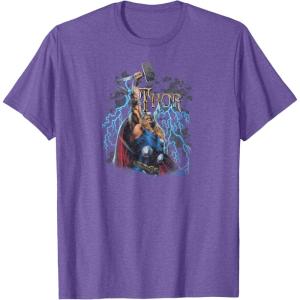 imageMarvel  The Mighty THOR Classic Rock Vibe TShirtPurple Heather