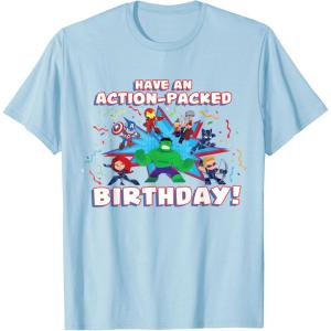 imageMarvel Avengers Toon Party Have an ActionPacked Birthday TShirtBaby Blue