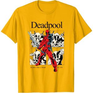 imageMarvel Comics Deadpool Classic Deadpool Pose TShirtGolden Yellow
