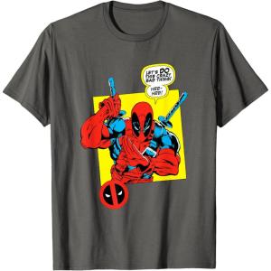 imageMarvel Comics Deadpool Minimal Face Graphic TShirtAsphalt Grey