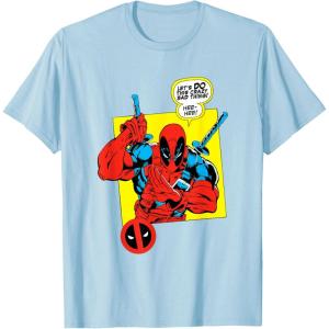 imageMarvel Comics Deadpool Minimal Face Graphic TShirtBaby Blue